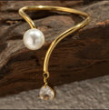 Bague Perle & Cristal Dorée