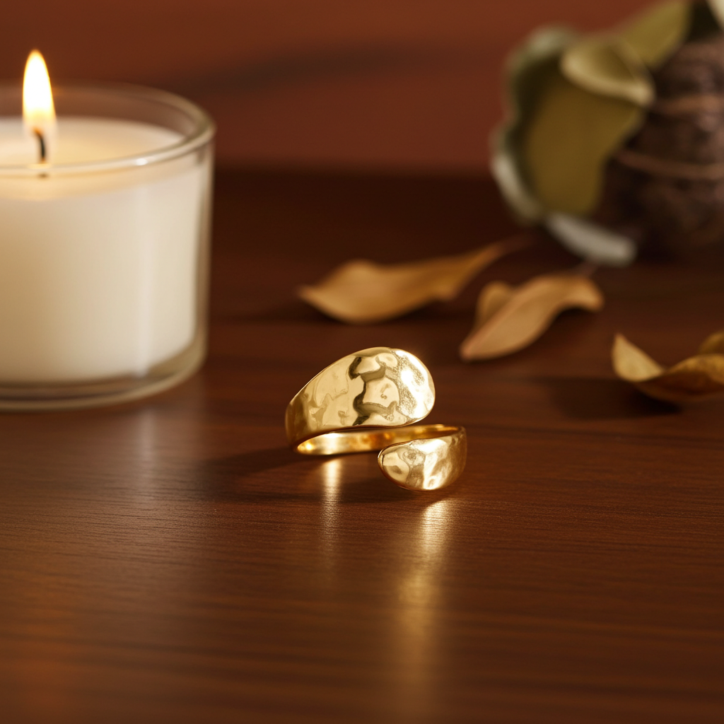 Bague Martelée Dorée